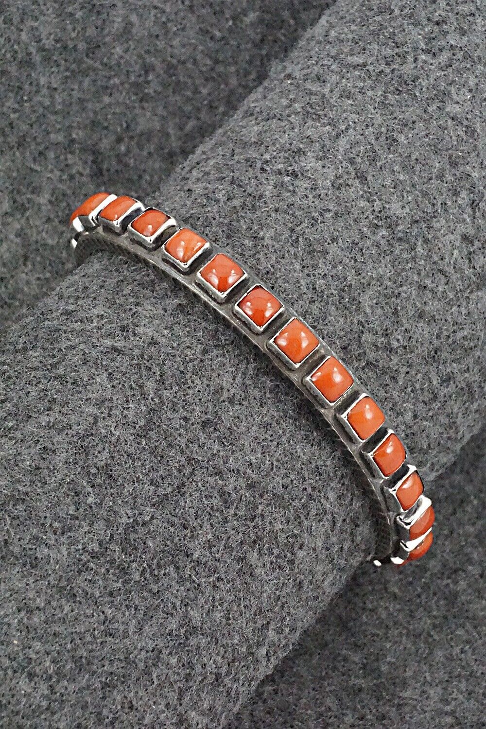 Coral & Sterling Silver Bracelet - Ernest Rangel - Image 8