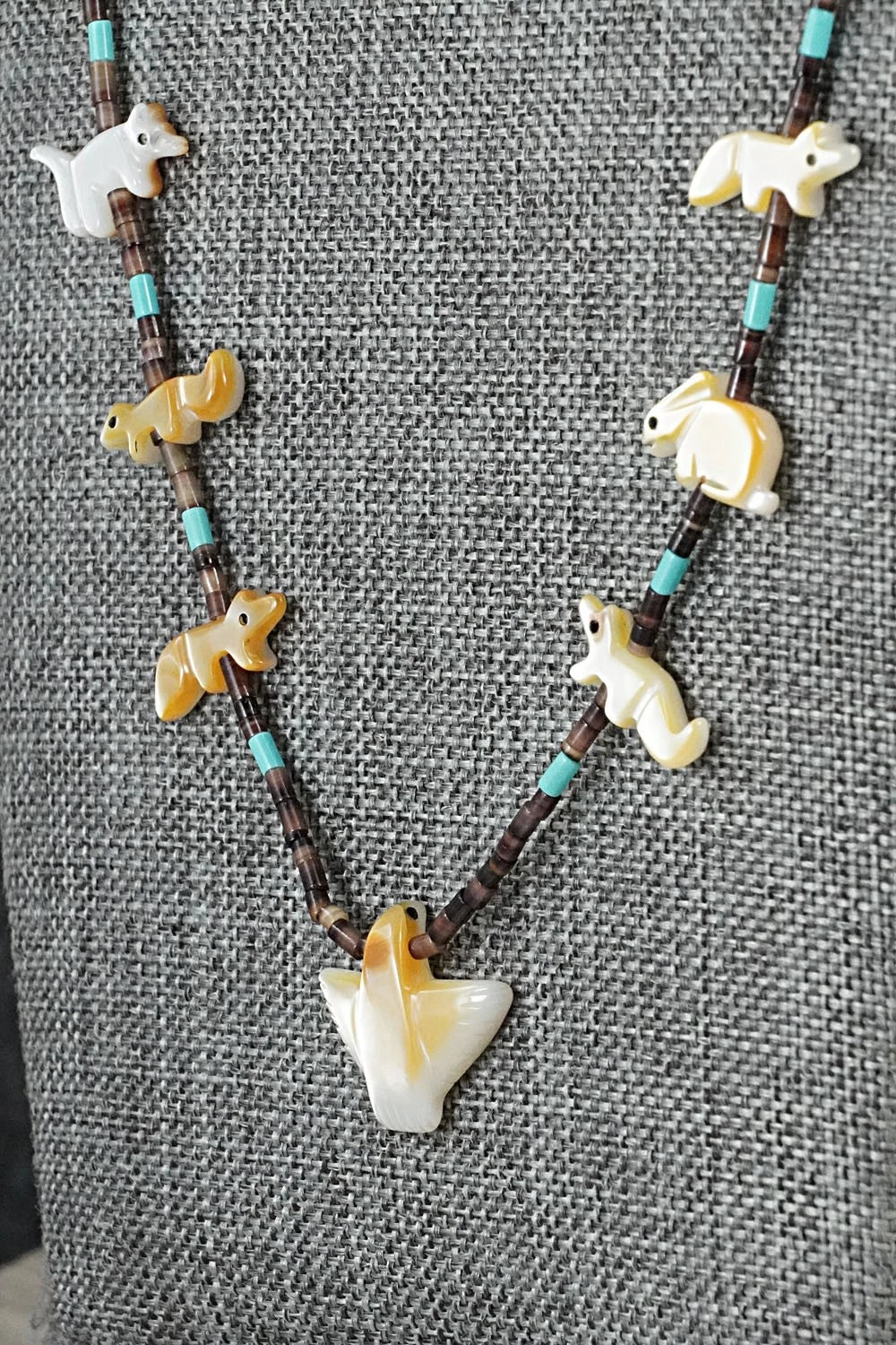 Multi-Stone Fetish Carving & Sterling Silver Necklace - Hector Goodluck - Image 7
