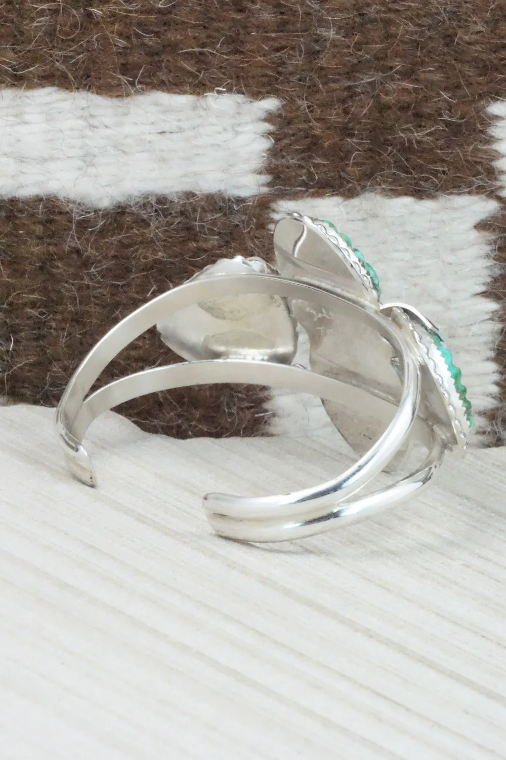 Turquoise & Sterling Silver Bracelet - Lyolita Tsattie - Image 6