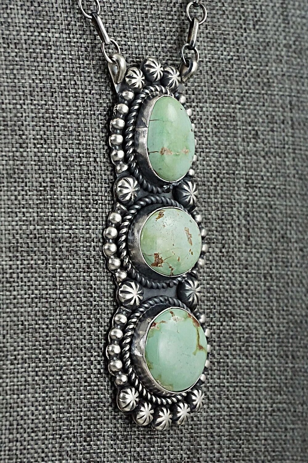 Turquoise & Sterling Silver Necklace - Jeff James - Image 4