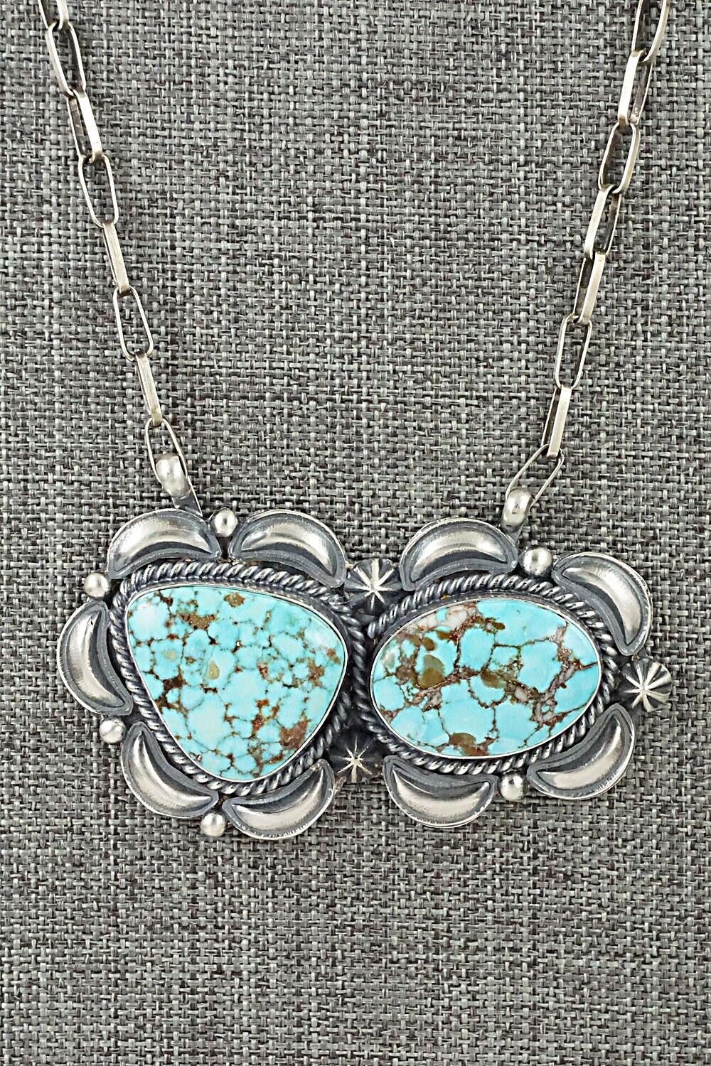 Turquoise & Sterling Silver Necklace - Raymond Delgarito - Image 3