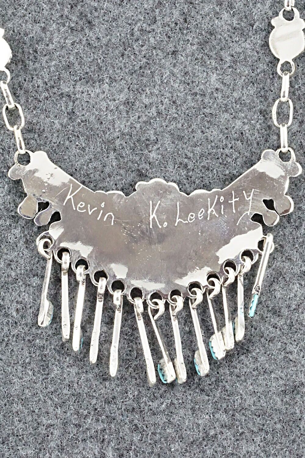 Turquoise & Sterling Silver Necklace Set - Kevin Leekity - Image 10