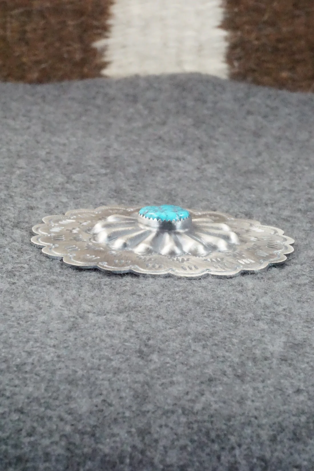 Turquoise & Sterling Silver Pin - Dale Morgan - Image 6