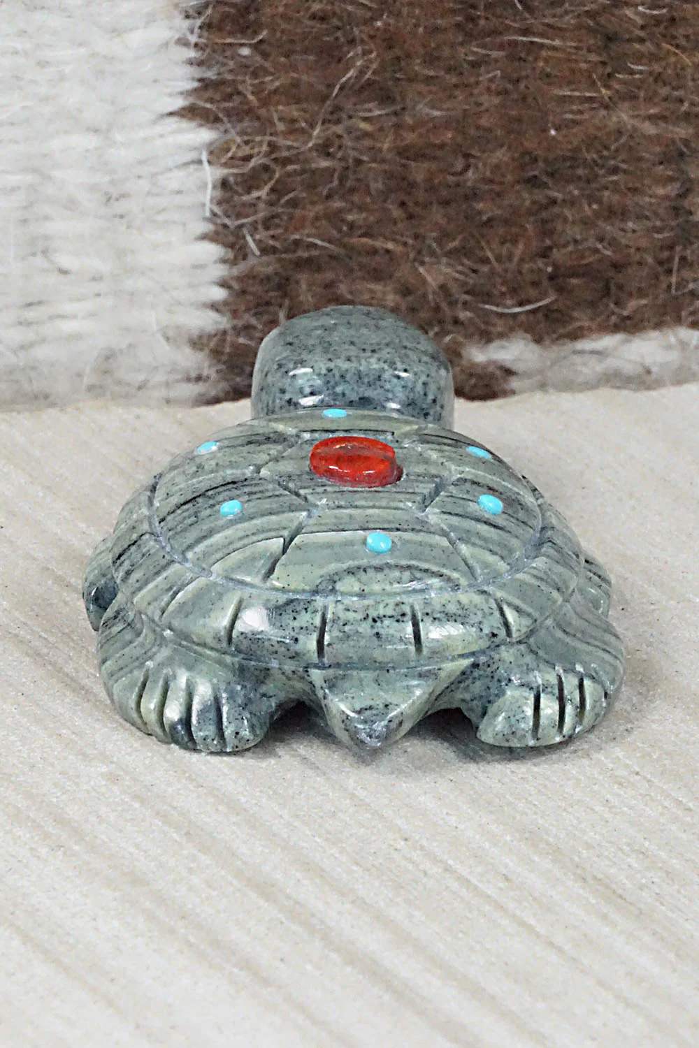 Turtle Zuni Fetish Carving - Reynold Lunasee - Image 5
